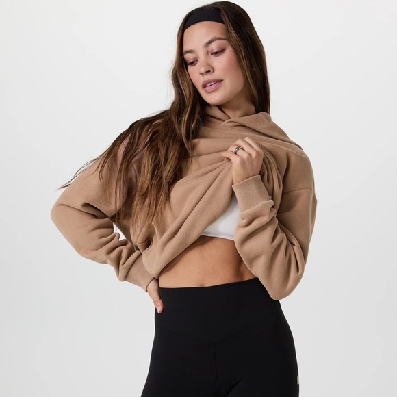 Vuori Restore Oversized Hoodie goldenrod Tan Sweatshirt soft cozy women LG NWT - Picture 4 of 12